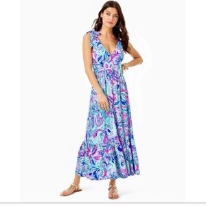 NWT Lilly Pulitzer Maxine midi dress Pink Blue Paisley size 6 living the dream